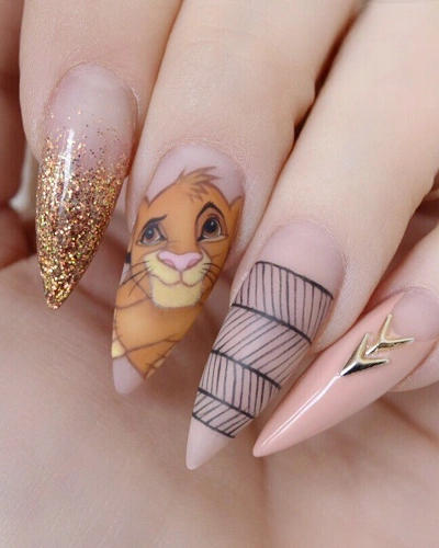 Lion Mane Nail Art