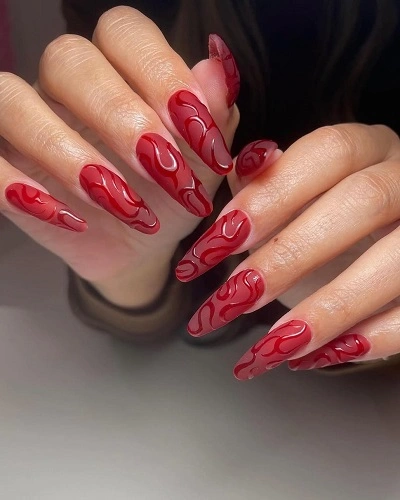 Matte Red Nail Art Designs