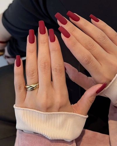 Matte Red Nail Art Designs