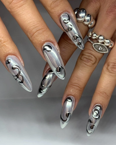 Metallic Nail Art Designs