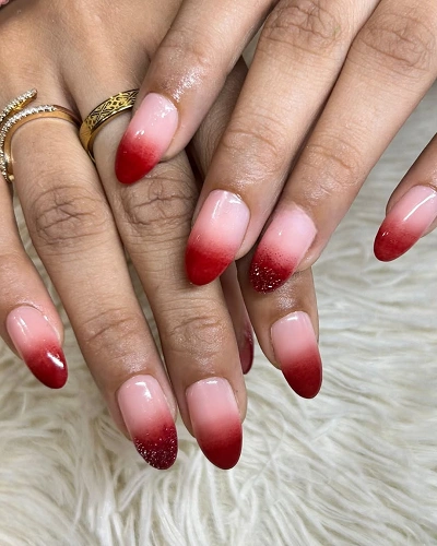 Ombre Red Nail Art Designs