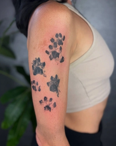 Paw Trail Tattoo for Women