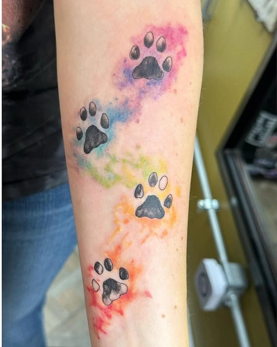 Paw Trail Tattoo for Women