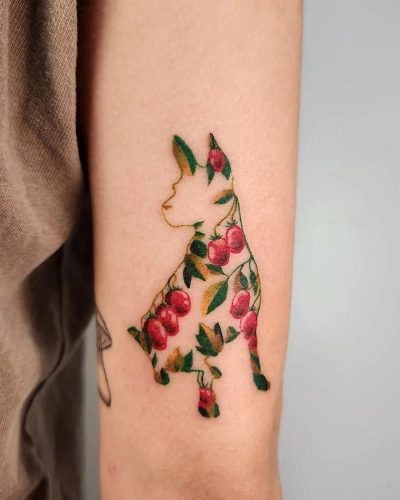 Silhouette Dog Tattoo for Women