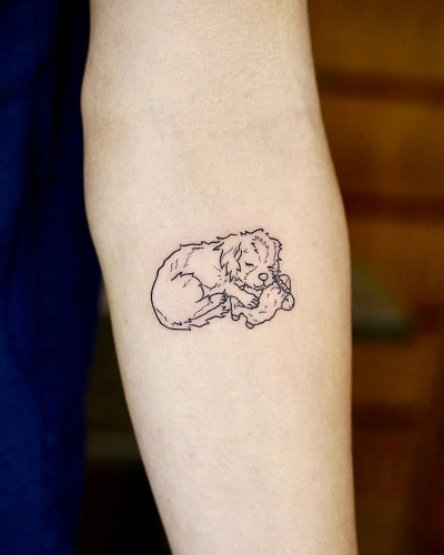 Sleeping Dog Tattoo for Women