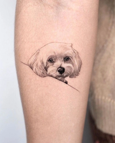 Small Dog Tattoo for Women