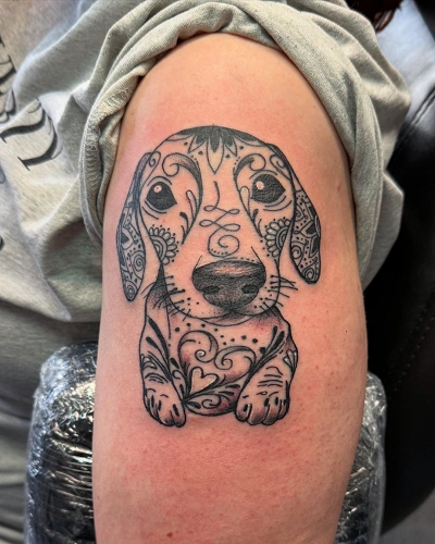 Tribal Dog Tattoo for Women