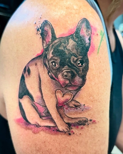 Watercolor Dog Tattoo for Women