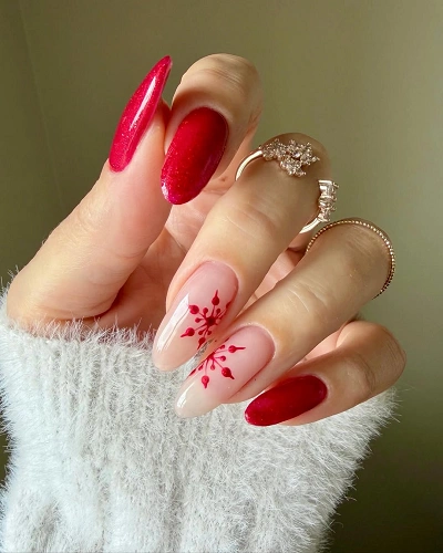 White and Red Nail Art Designs