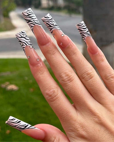 Zebra Stripe Nail Art