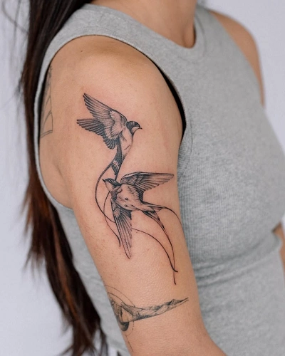 Bird Flying Tattoos for Women