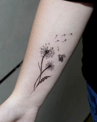 Dandelion with Seeds Tattoos for Women