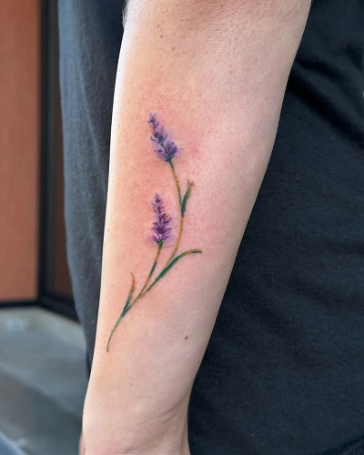 Lavender Sprig Tattoos for Women