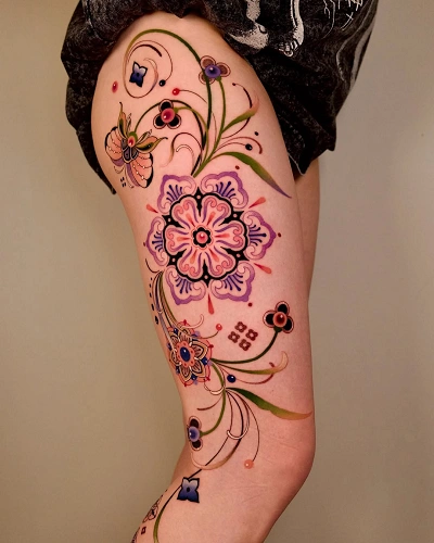 Mandala with Nature Tattoos for Women