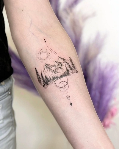 Minimal Nature Line Tattoos for Women