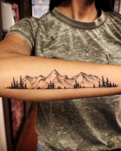 Mountain Range Tattoos for Women