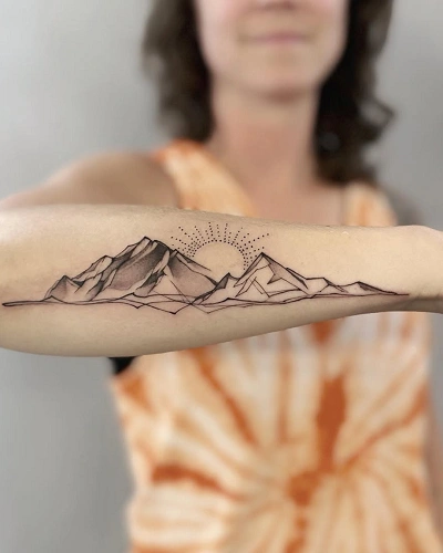 Mountain Range Tattoos for Women