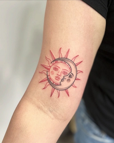 Sun and Moon Tattoos for Women