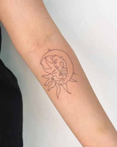 Sun and Moon Tattoos for Women