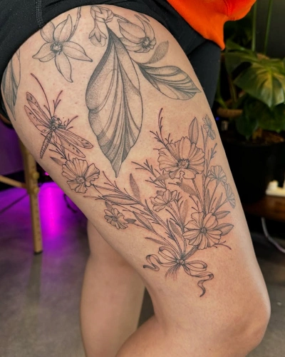 Wildflower Bouquet Tattoos for Women