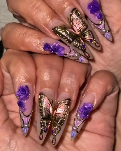 3D Butterfly Embellished Art for Women