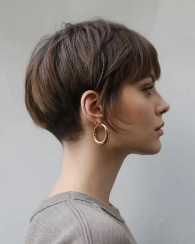 Bowl Cut with Undone Waves for Women