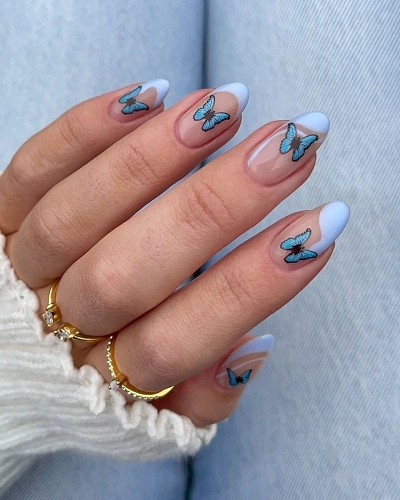 Butterfly Wing Transparent Nail Art for Women
