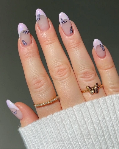 Butterfly Wing Transparent Nail Art for Women