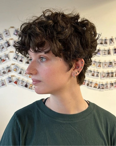 Curly Bowl Cut for Women