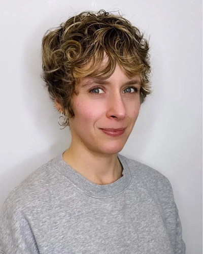 Curly Bowl Cut for Women