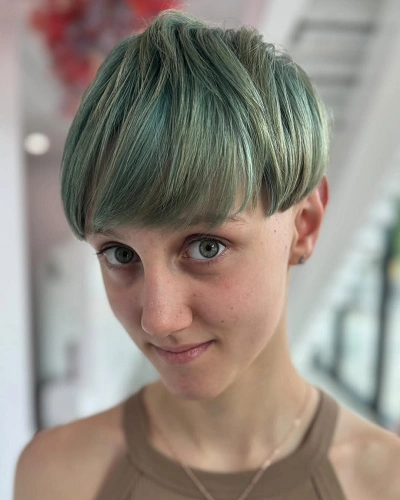 Feathered Bowl Cut for Women