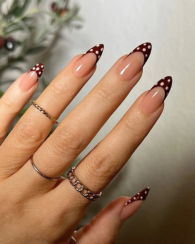 French Tip Polka Dot Nail Art