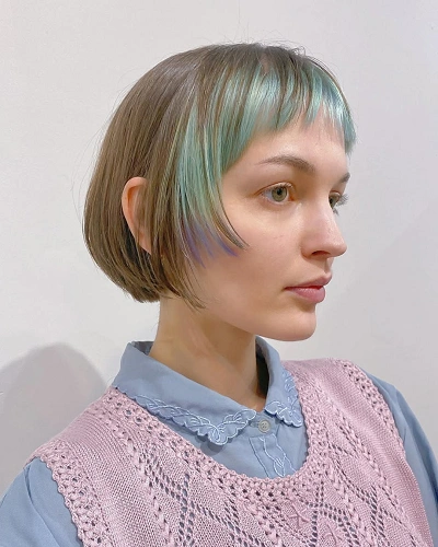 Funky Colored Bowl Cut for Women