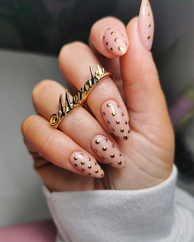 Glitter Polka Dot Nail Art