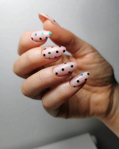 Glitter Polka Dot Nail Art