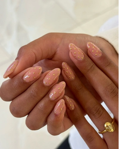 Gold Polka Dot Nail Art