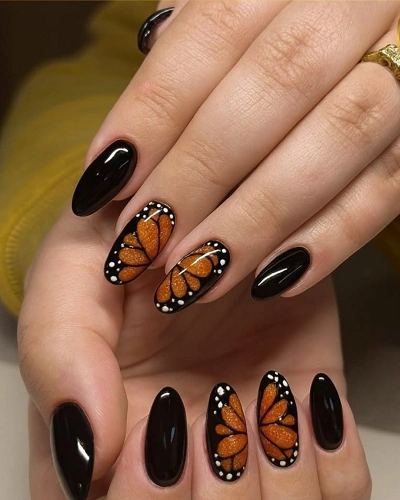 Half Butterfly Split Nail Art for Women