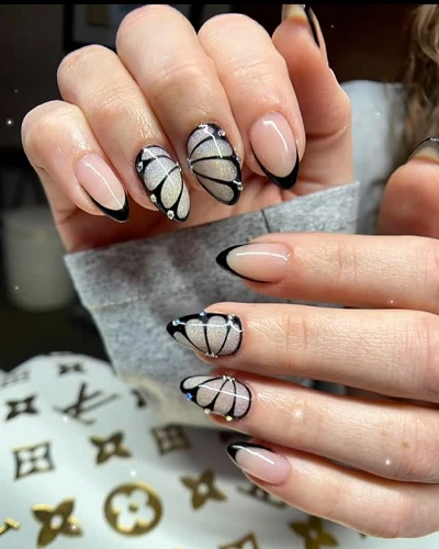 Half Butterfly Split Nail Art for Women