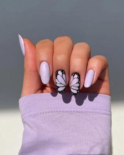 Matte Butterfly Nail Art for Women