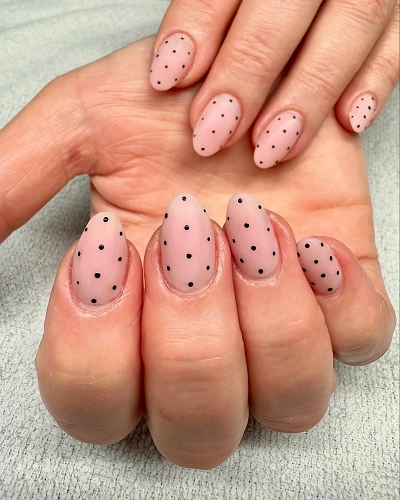 Matte Polka Dot Nail Art