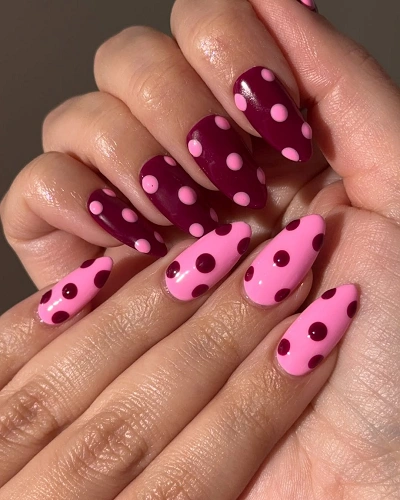 Matte Polka Dot Nail Art