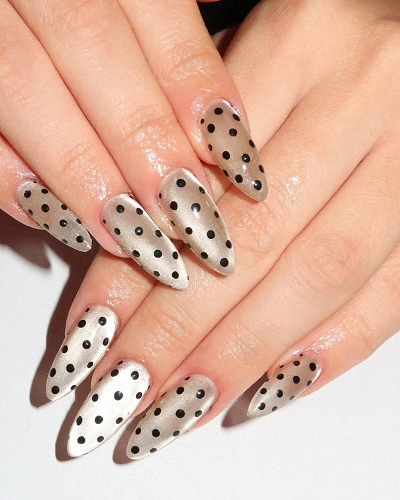 Metallic Polka Dot Nail Art