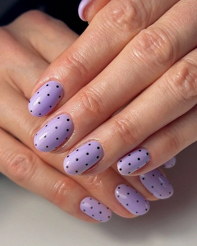 Purple Polka Dot Nail Art