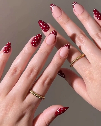 Red Polka Dot Nail Art