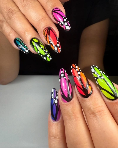 Watercolor Butterfly Nail Art for Women