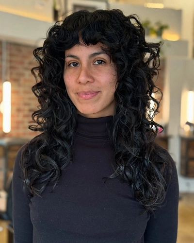 Curly Fringe Haircuts for Women